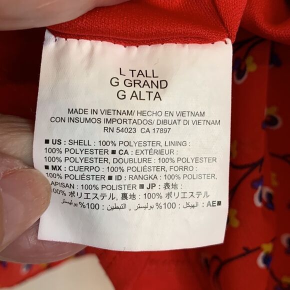 Old Navy size large red floral lined skirt - Picture 5 of 8